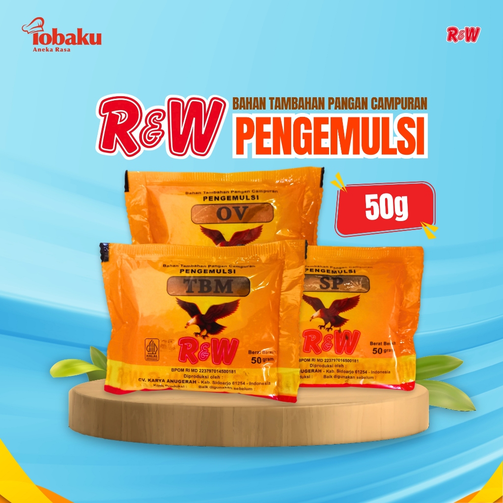 

R&W Rajawali Pengemulsi SP, OV, TBM - Pengembang Pelembut Kue, Cake Emulsifier 50g