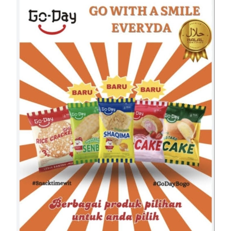 

Go Day Rice Crackers Shaqima Mustard Strawberry Cake Senbei