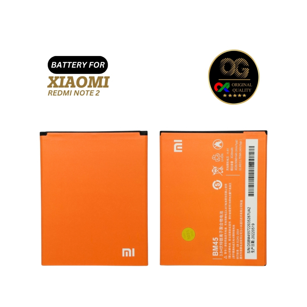 BATTERY / BATERAI / BATRE XIAOMI FOR REDMI NOTE 2 / BM45 / BM-45 ORI
