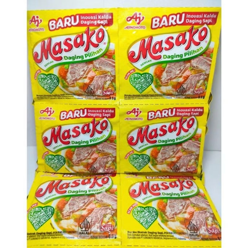 

[ 12 sachet ] Masako kaldu penyedap rasa ayam dan sapi