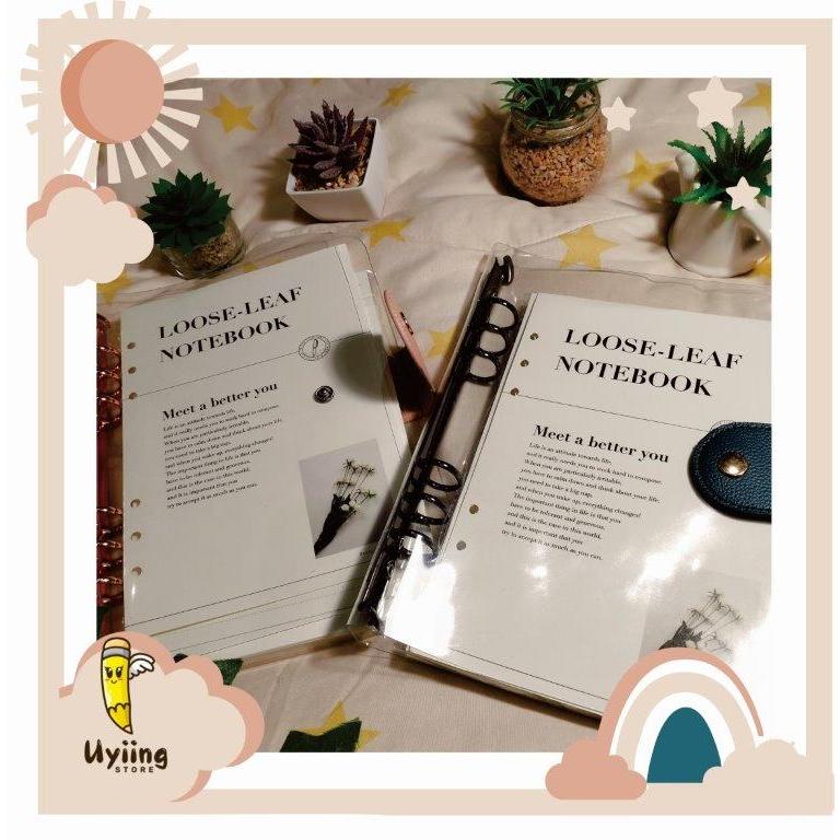 

Binder elegan A5 / binder transparan with clip note book loose leaf
