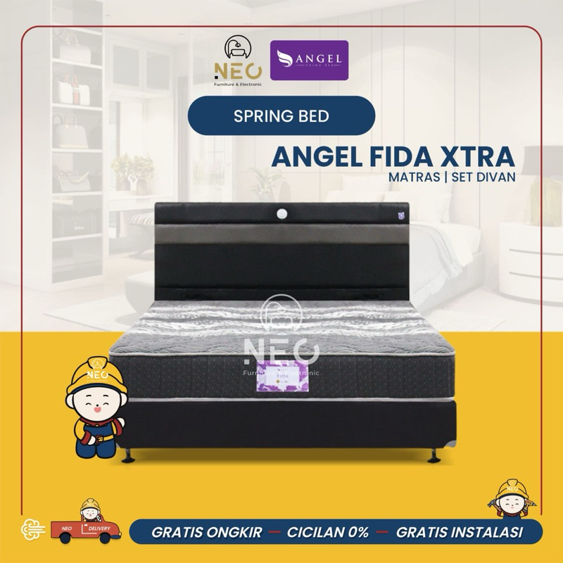 NEO - SPRINGBED ANGEL NEW FIDA  FULLSET  KASUR AJA  MATRASS ONLY SET DIVAN RANJANG  TEMPAT TIDUR  KI