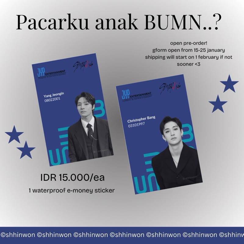 

Sticker E-Money Stray Kids Pre-Order