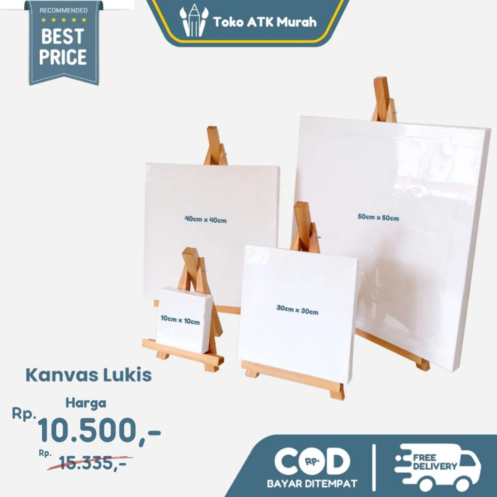 

Kanvas Lukis Basic Persegi 30 x 30 cm / 40 x 40 cm / 50 x 50 cm Canvas Board