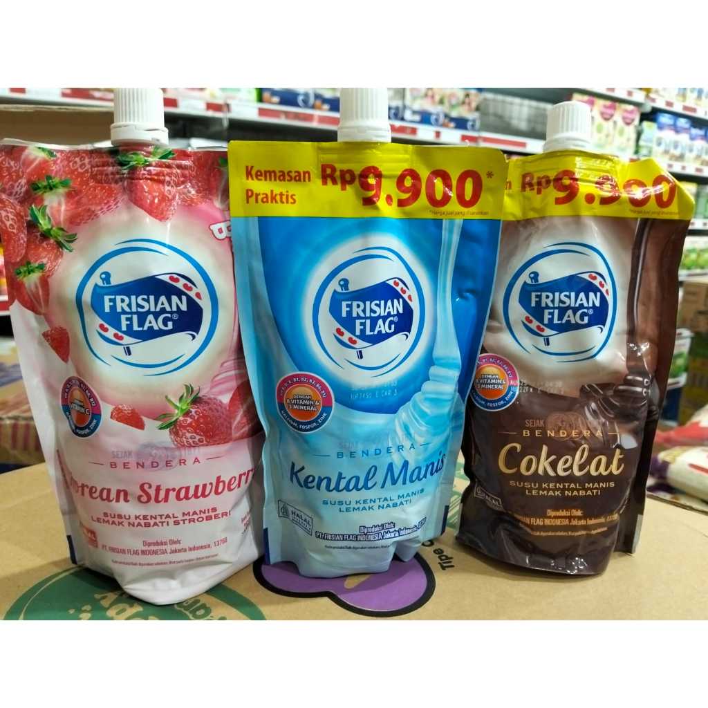 

Frisian Flag Bendera skm pouch STROBERI 260gr PAKET 1 KARDUS ISI 24