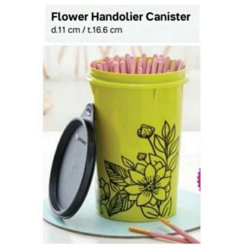 Toples Hijau Handolier Canister 1L Ori Tupperware