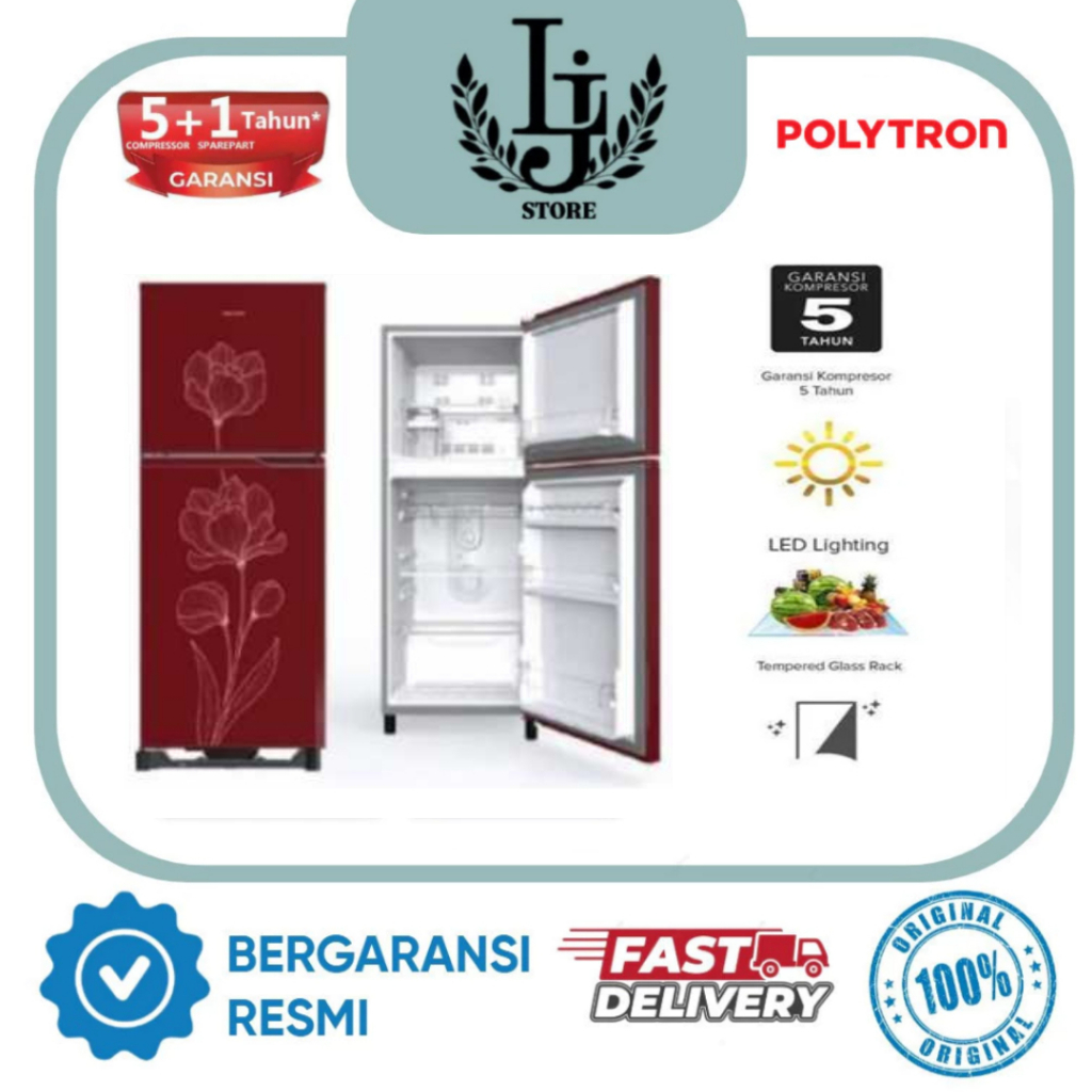 Kulkas Polytron 2 Pintu PRB200R 166 Liter Kulkas 2 Pintu Polytron Kulkas Dua Pintu