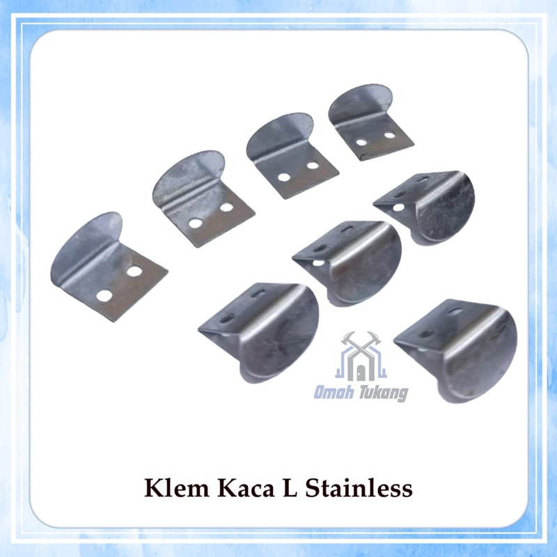 ECER Klem Kaca L Stainless / Penahan Cermin / Klem L Stainless