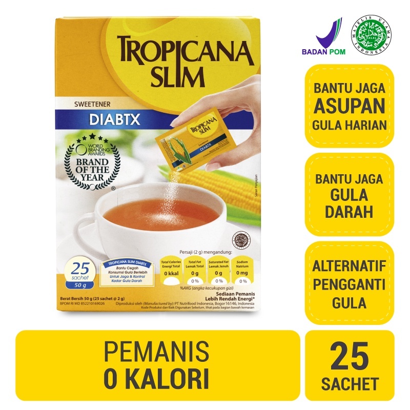 

Tropicana Slim Sweetener Diabtx 50/100 Sachet