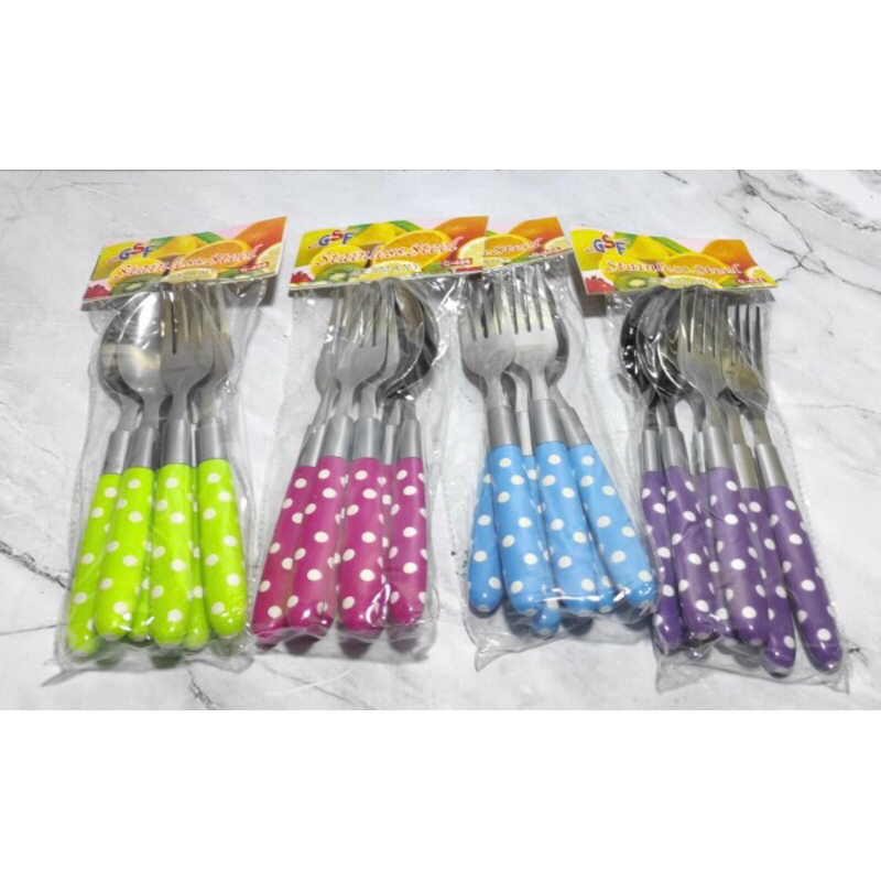 sendok polkadot isi 6pcs