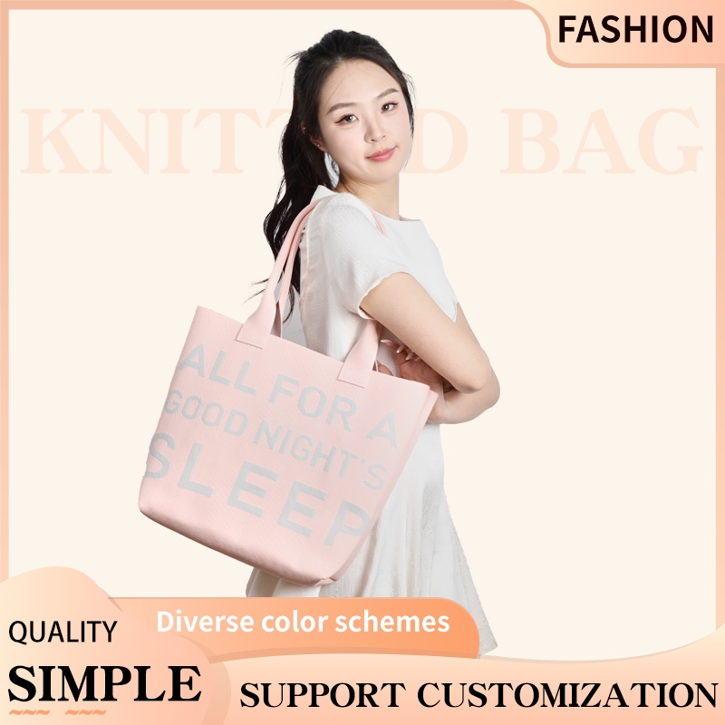 Knitted Tote Bag Jumbo Premium Tas Rajut Wanita Hand Bag Kerja Kuliah MOTIF TULISAN - T210