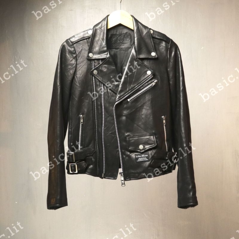 Noir Larmes multizip ramones biker leather jacket second preloved
