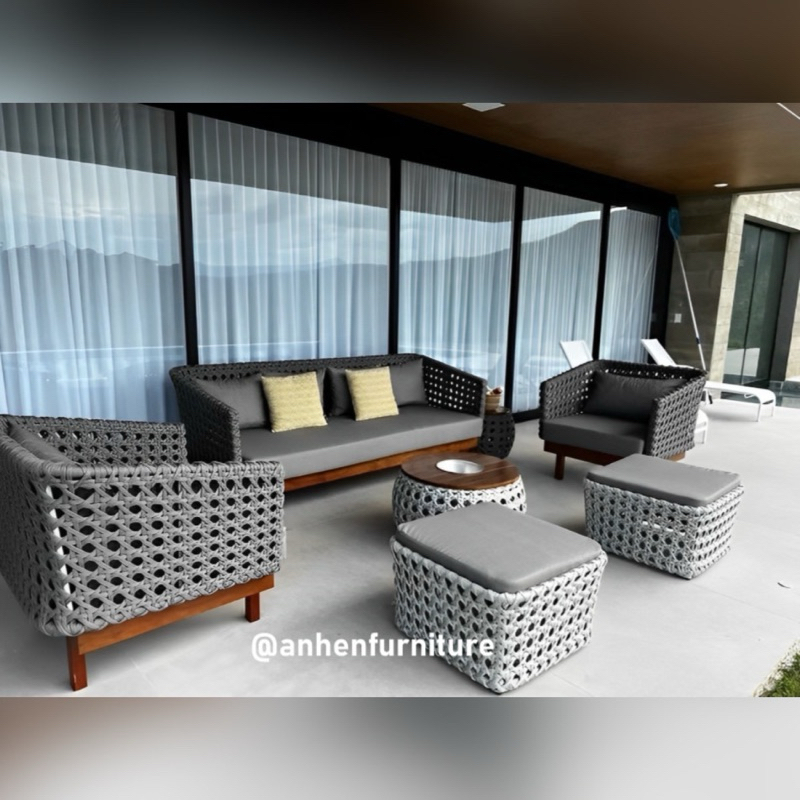 Set Sofa Tamu Outdoor Rotan Sintetis Premium / Kursi Tamu Outdoor Rotan Sintetis / Sofa Outdoor Hote