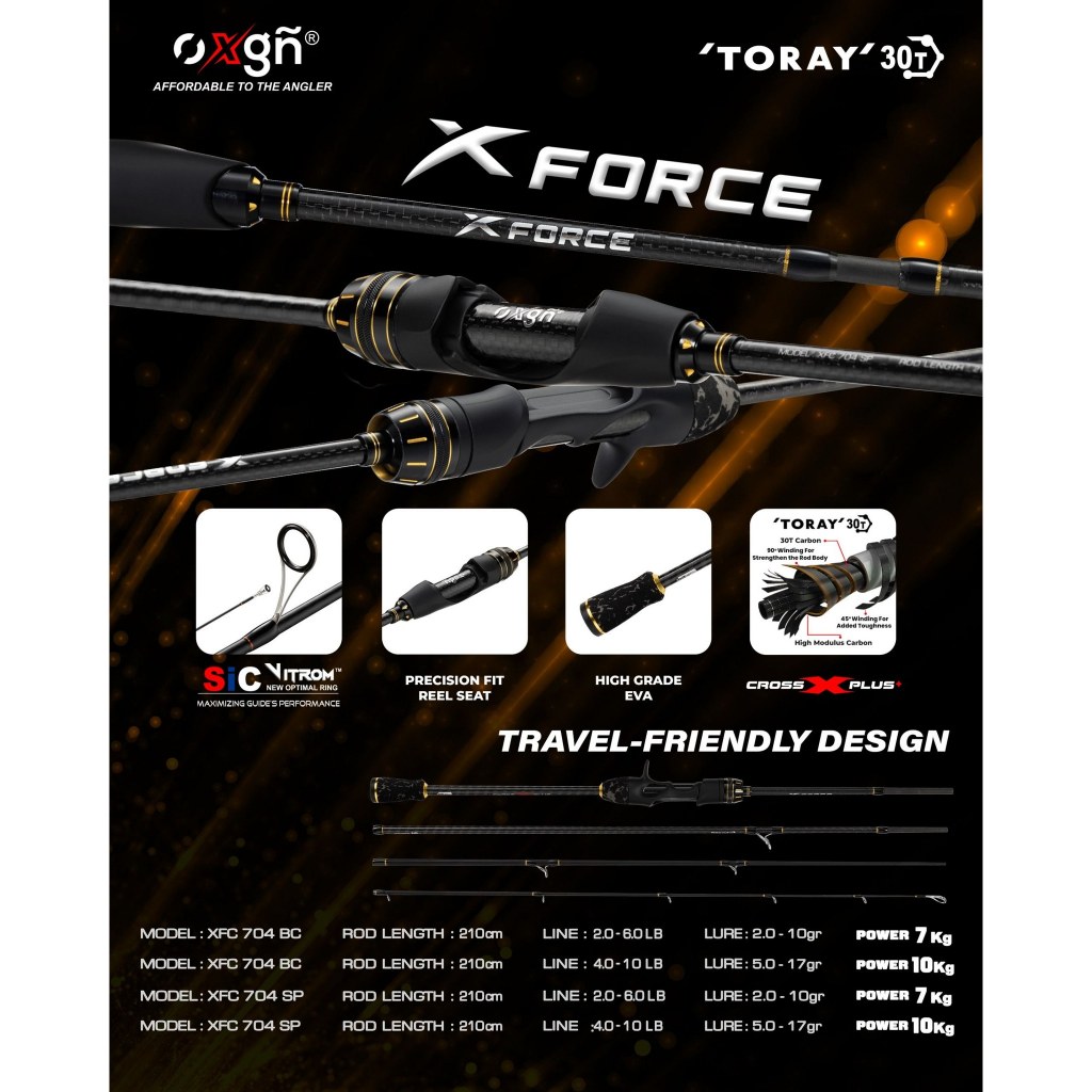 Rod OXGN X FORCE TRAVEL ROD FRIENDLY DESIGN CROSS X-PLUS