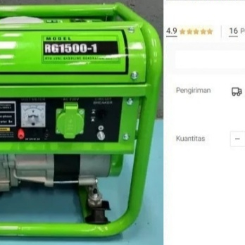 

Generator RYU RG 1500-1 Genset 1000 Watt 4 Tak Bensin Murni RG1500