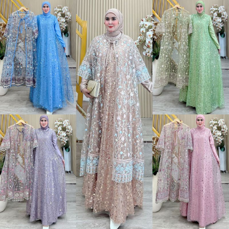 AIRIN GAMIS PESTA BY AURA HIJAB TERBARU