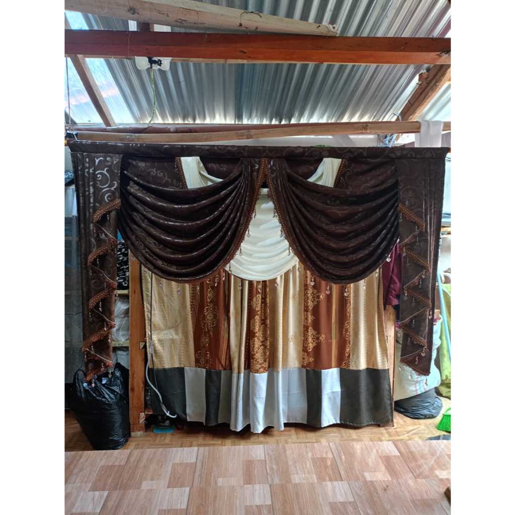 Poni Gorden Gelombang Spanyol Khusus poni aja Gorden pintu poni gelombang Poni Rumbay Jendela