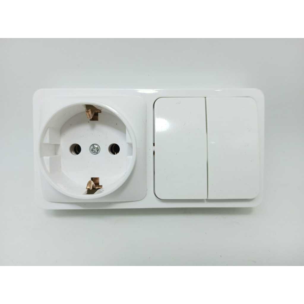 NoV Stop Kontak + Saklar Seri Eterna W6011 Outbow - Putih dWRB