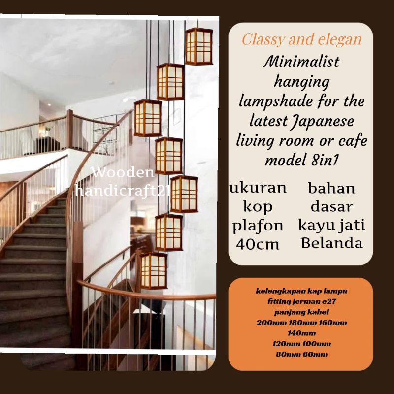 kap lampu gantung minimalis ruang tamu model jepang atau lamp cafe 3IN1 TERBARU