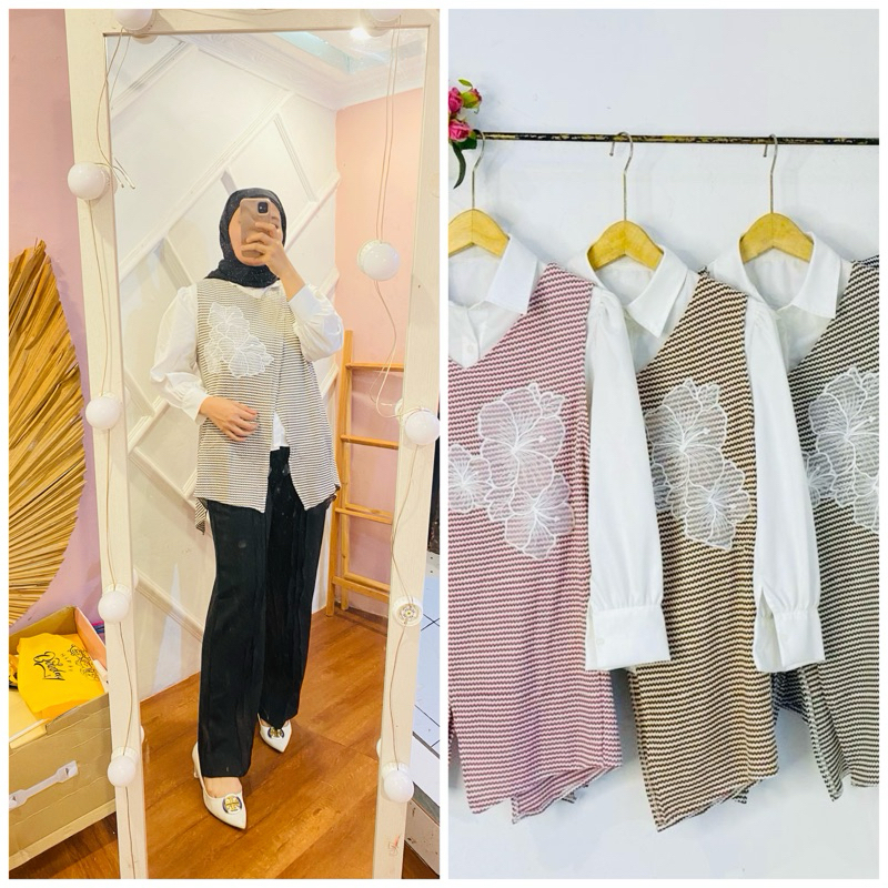 Blus Wanita Motif Bunga