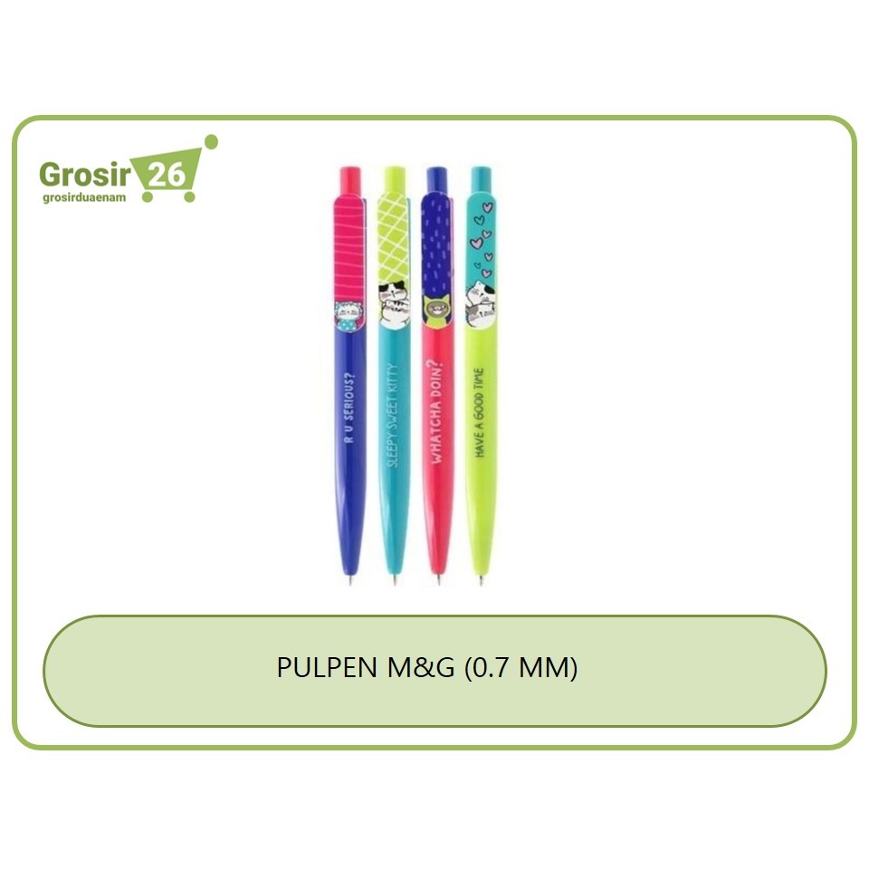 

(4 pcs) pulpen / bolpen / pena / pen cetek klik m&g seri abp-20180 hitam 0.7 mm
