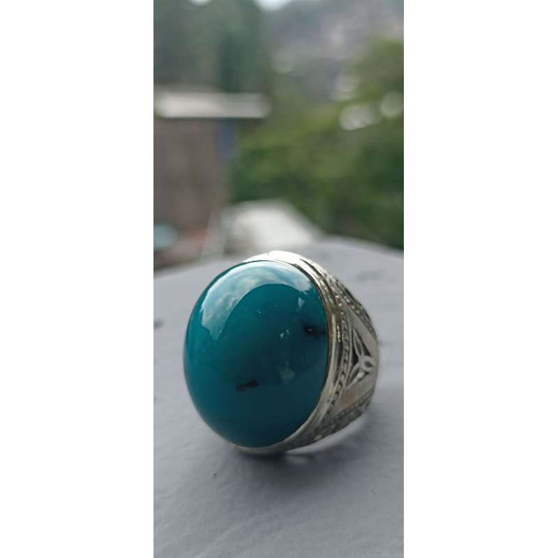 Bacan Doko Natural totol coklat NO MINUS cincin Bacan asli cincin perak batu bacan natural No Tritme