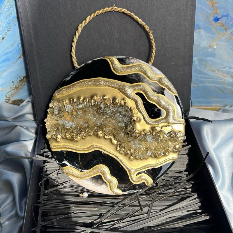 Resin geode wall art lukisan dinding resin diameter 20cm