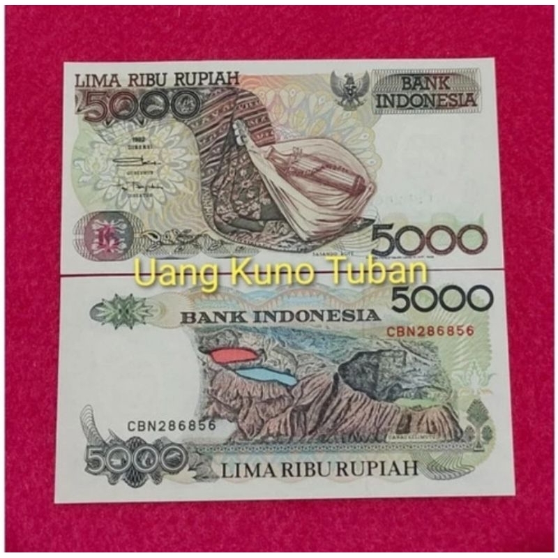 uang kuno 5.000 rupiah sasando lima ribu Sasando tahun 1992