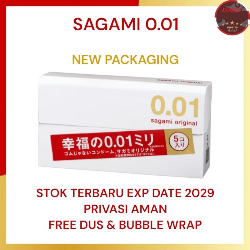 Kondom Sagami 0.01 Kondom Tertipis - Original Japan (isi 5pcs)
