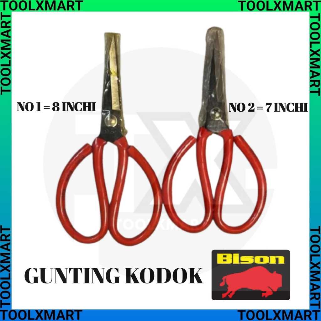 

Gunting Kodok BISON - Gunting Kain 7 In 8 In - Gunting Kertas Pemotong Serbaguna Wangmace