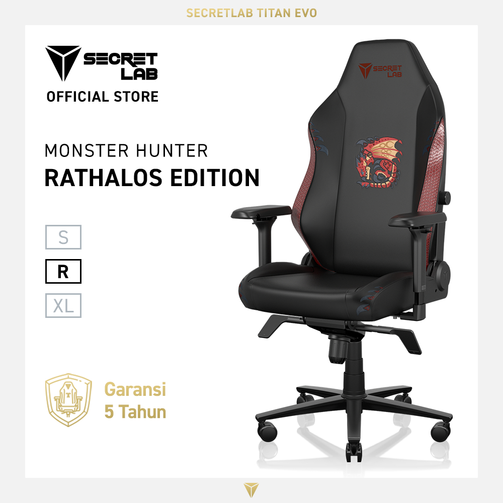 Kursi Gaming Secretlab TITAN Evo Monster Hunter Rathalos Edition - Desain Khas Rathalos