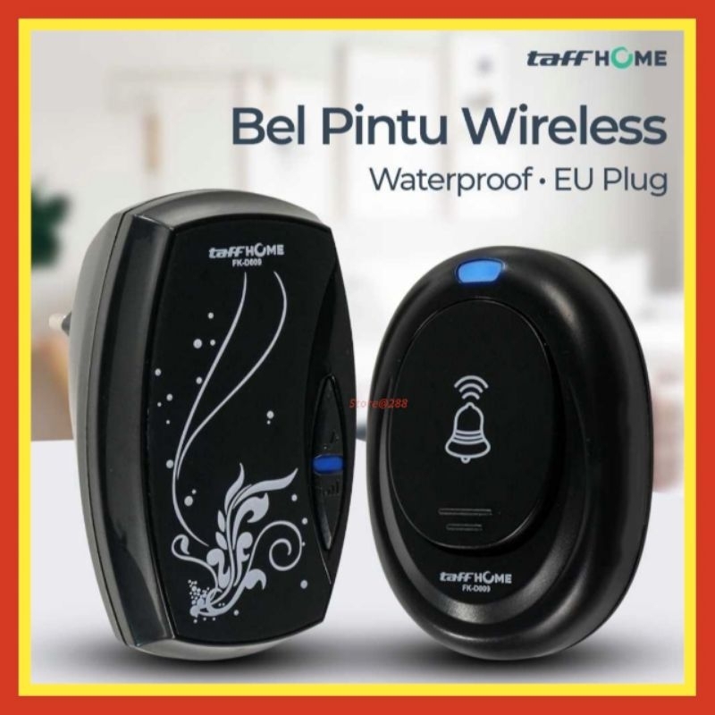 Bell Wireless Bel Rumah Bel Pintu Waterproof Taffware 36 Nada Eu Plug