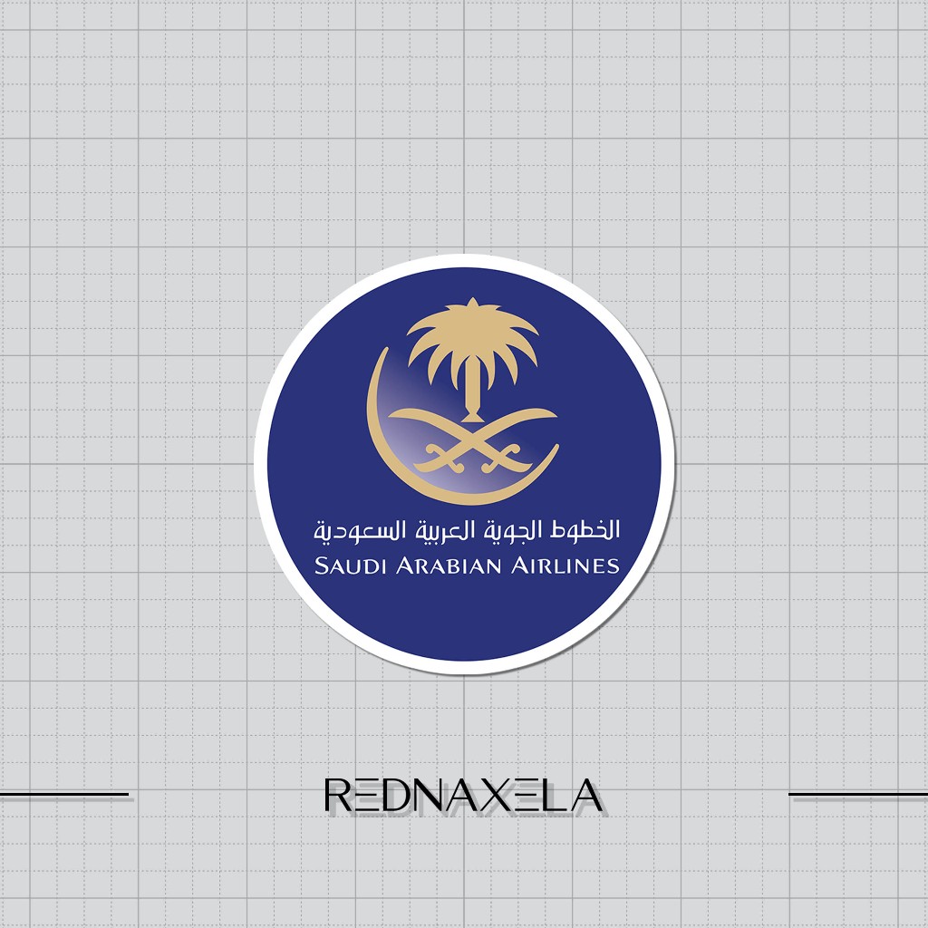 

Stiker Vinyl Saudi Arabian Airline Round Stiker Koper Outdoor Waterproof Sticker