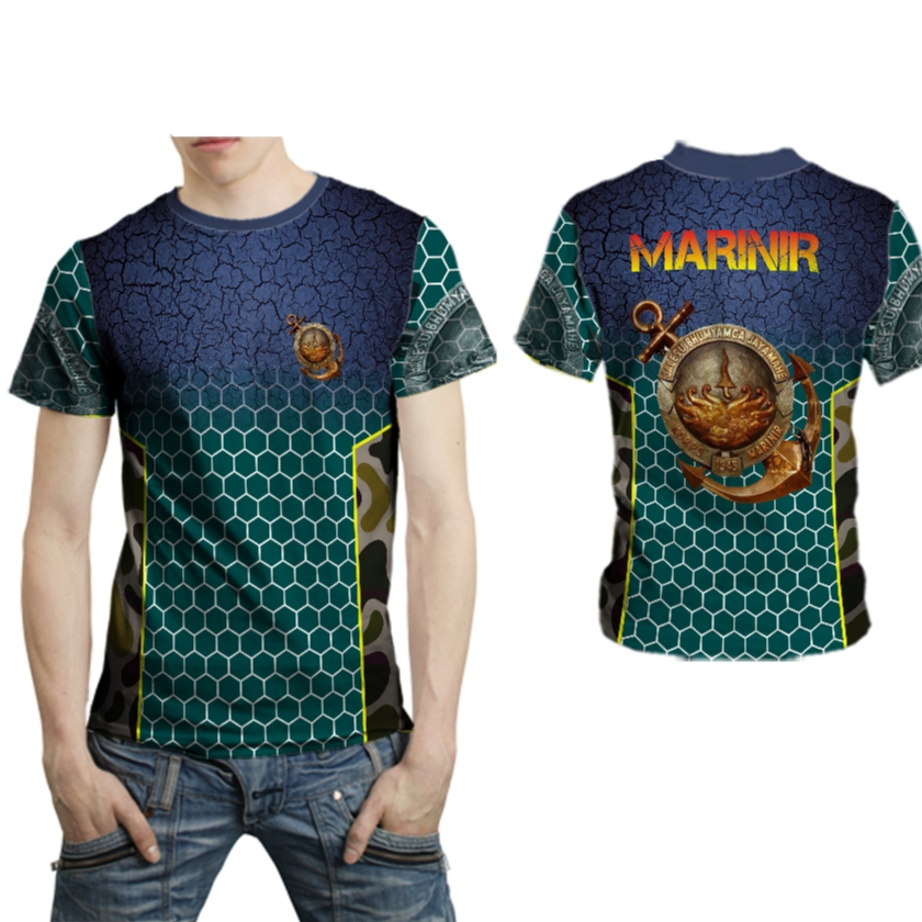 MARINIR TNI AL Baju Dinas Kaos Jersey Dewasa Tangan Panjang Gratis Nama