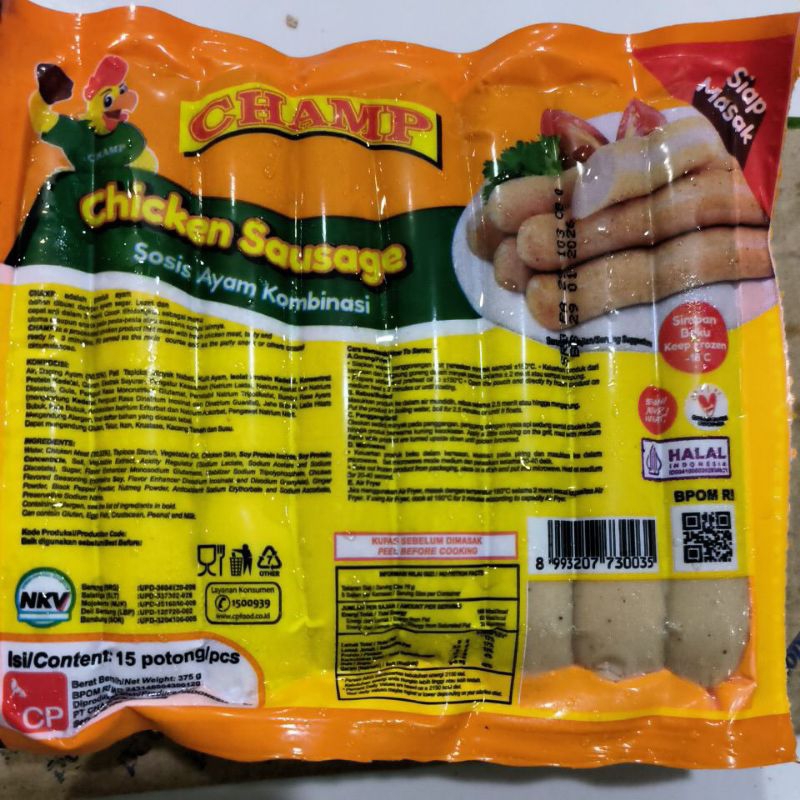 

sosis champ,sosis ayam isi 15pcs