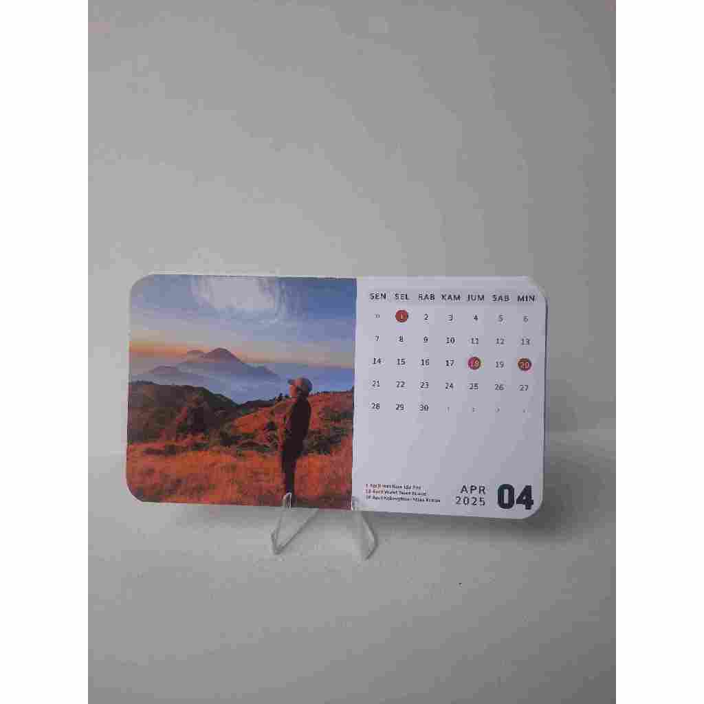 

calender meja unik bisa cutom foto free standing akrilik