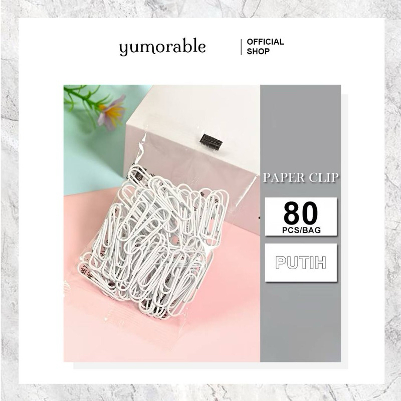 

yumorable Paper Clip Putih 80 Pcs/Bag