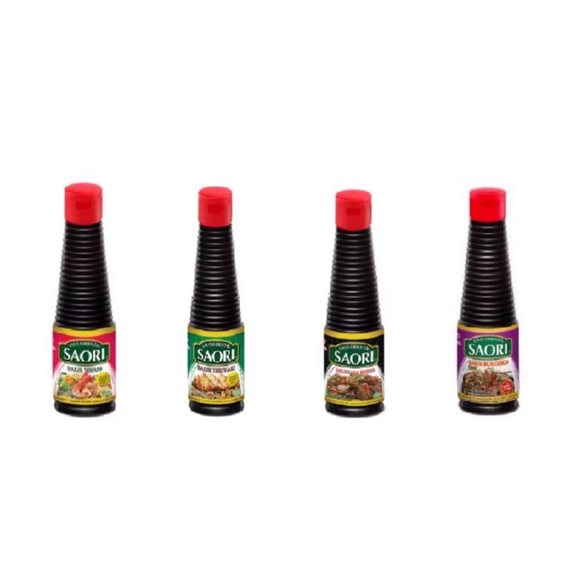 

Saori Saos Tiram, Saori Saos Teriyaki, Saori Saos Lada Hitam 133 ml || Niki Jaya Food