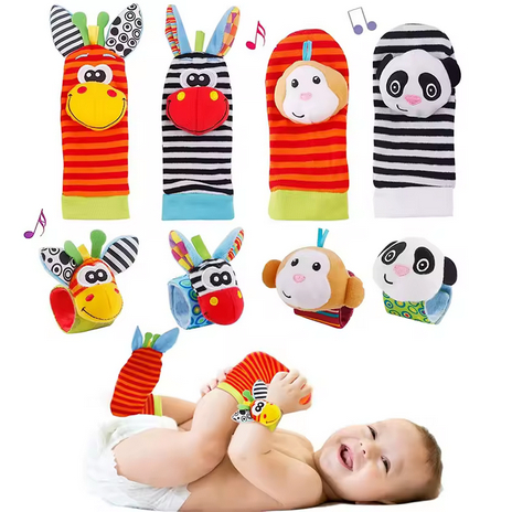 Wrist Rattle Set Bayi Mainan Kaki Tangan Bayi Kaos Kaki Bayi Baby Rattle Set