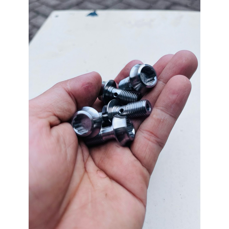 banjo baut selang rem stainlis 304 drat halus dan drat kasar baut selang rem brembo tokico