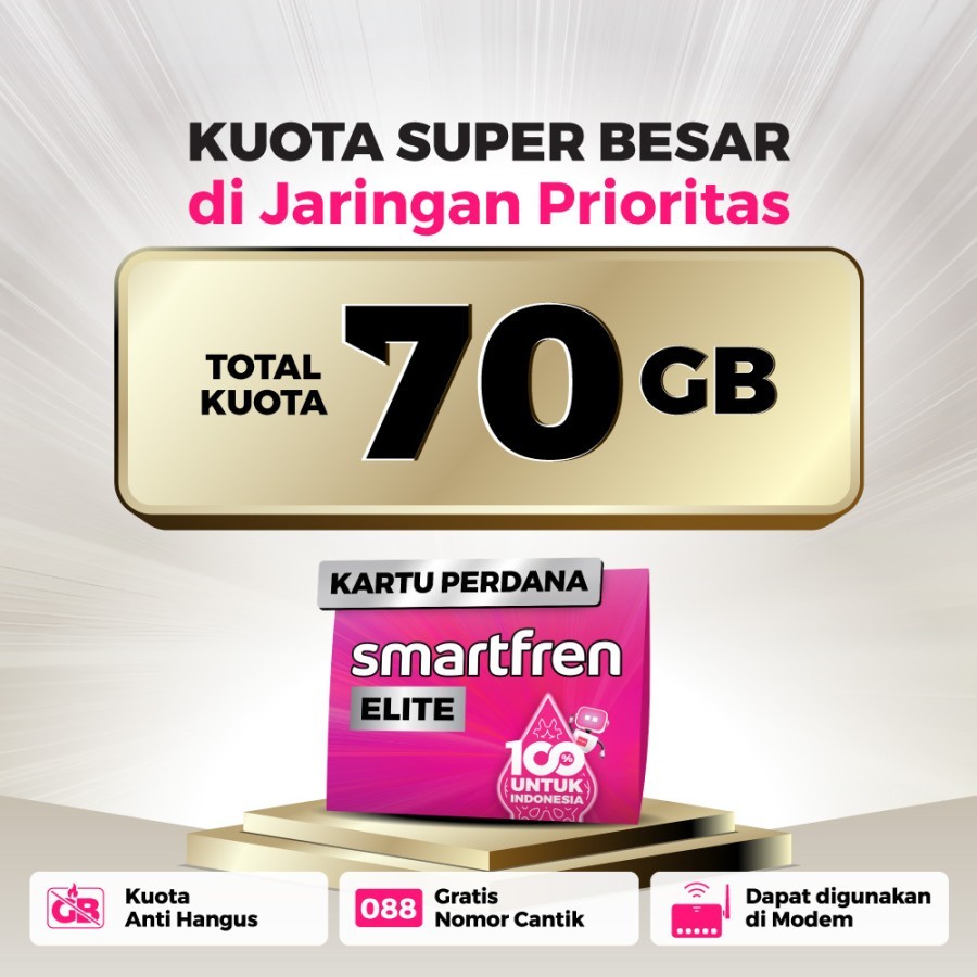 Kartu Perdana Smartfren Elite Paskabayar 70GB Gratis Nomor Cantik