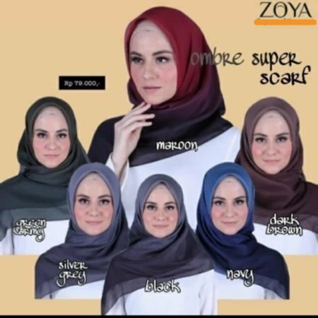 ZOYA KERUDUNG OMBRE HIJAB SEGI EMPAT