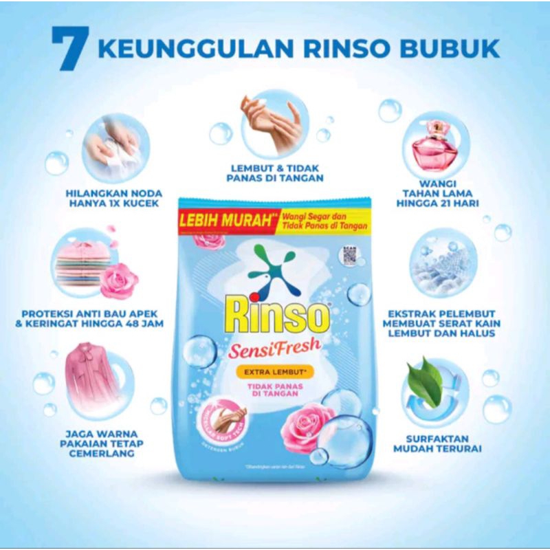 Rinso sensi fresh 1.5kg/rinso 1.5kg/rinso bubuk 1.5kg