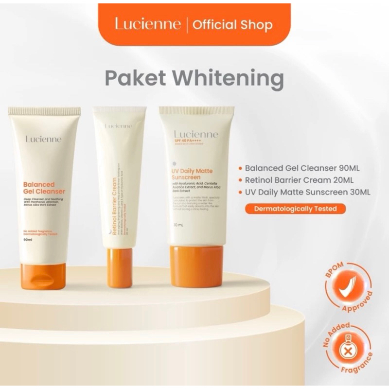 READY SIAP KIRIM 100% ORI LUCIENNE PAKET WHITENING GLOWING / PAKET ACNE / PAKET COMBO BRIGHTENING (S