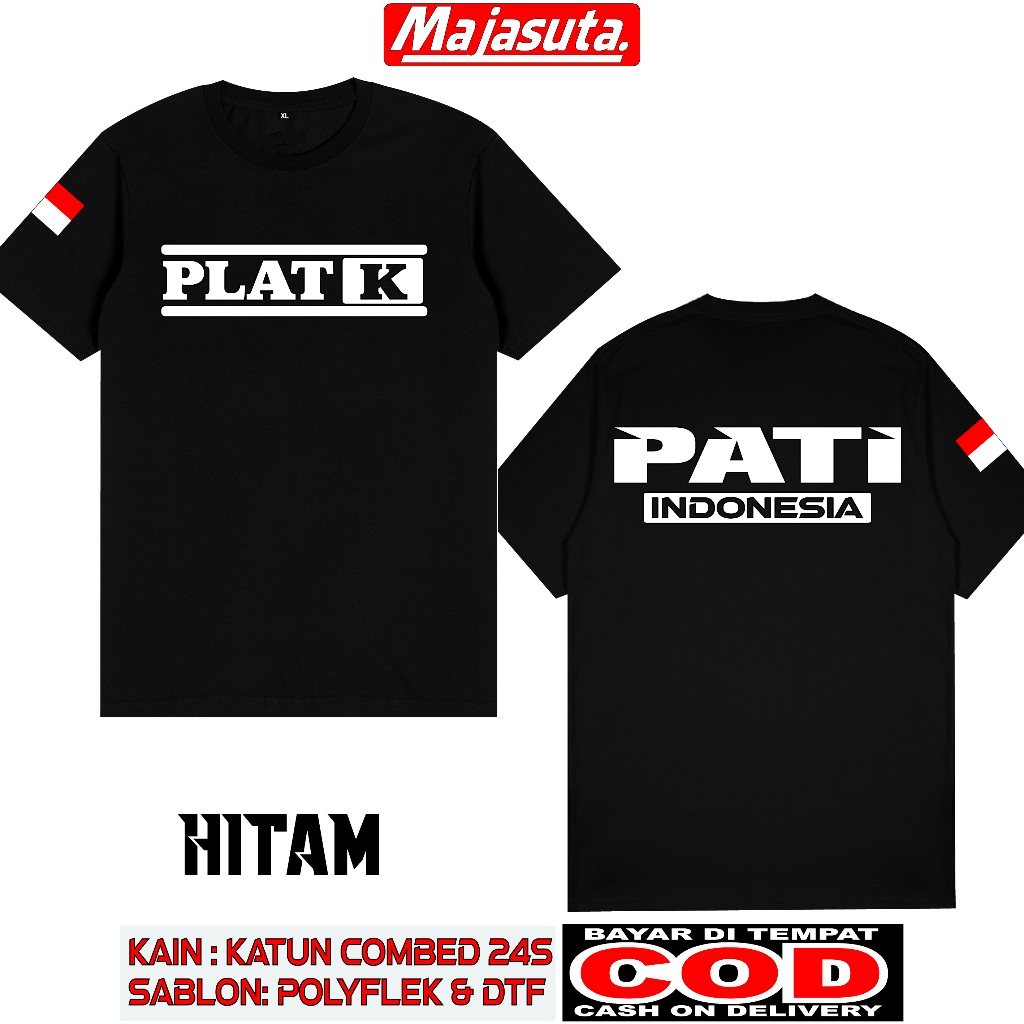 KAOS PLAT K PATI M1 //KATUN COMBED 24S BISA COD//KAOS DISTRO//KAOS KOMUNITAS