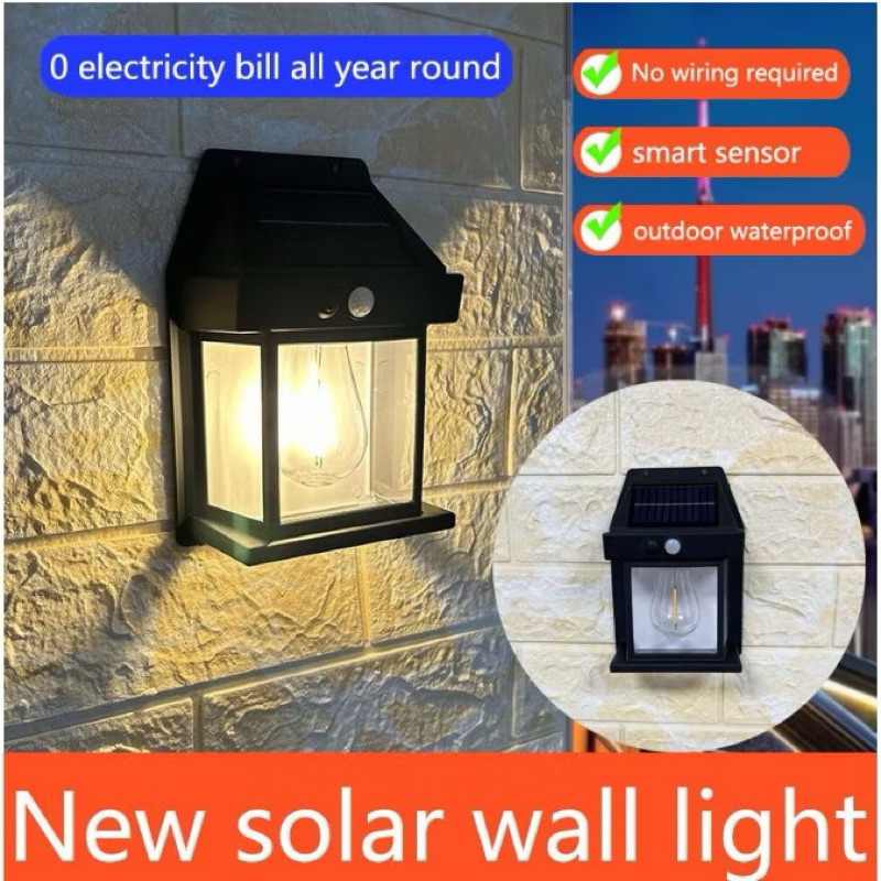 RB { Butterfly shop cod } Lampu Dinding Solar model rumah Interaction Wall Lamp Tenaga Surya Sensor