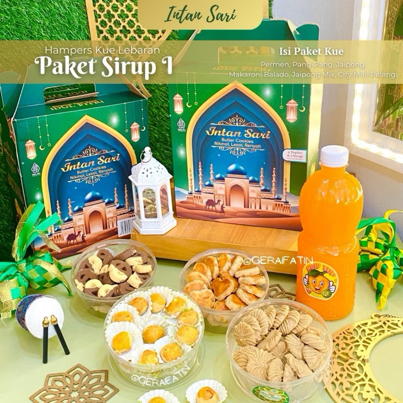 

Intan Sari sirup 1- paket kue kering lebaran plus sirup orange - paketan kue kering