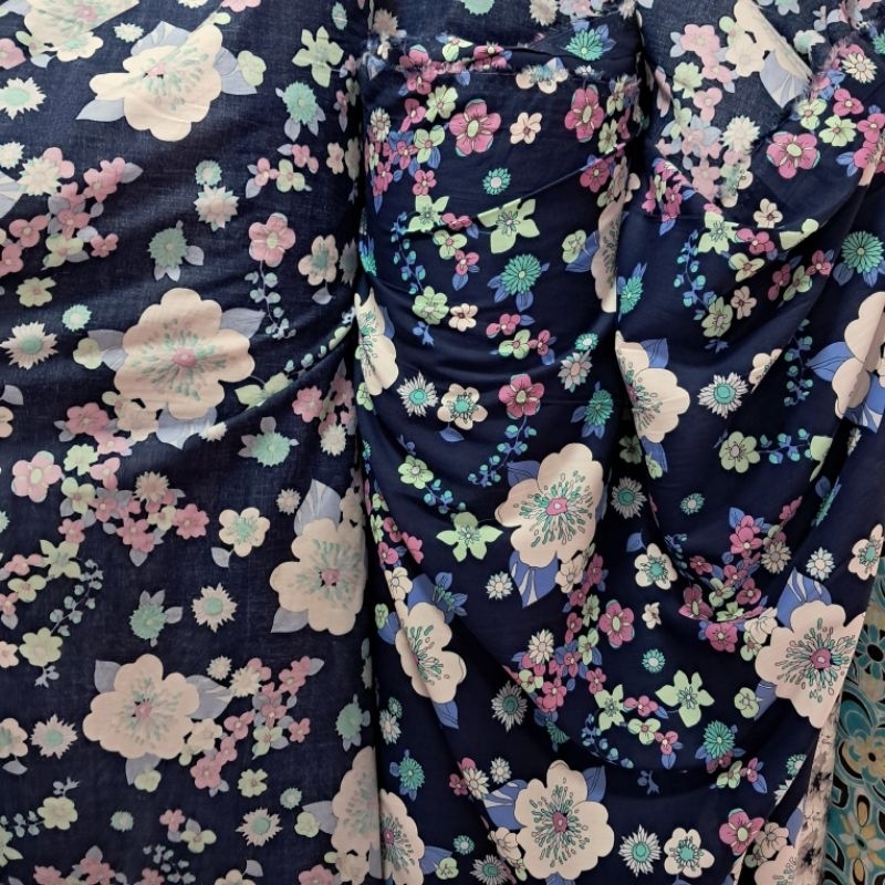 kain katun poplin motif | kain katun poplin korea motif kembang | kain katun poplin import motif bun