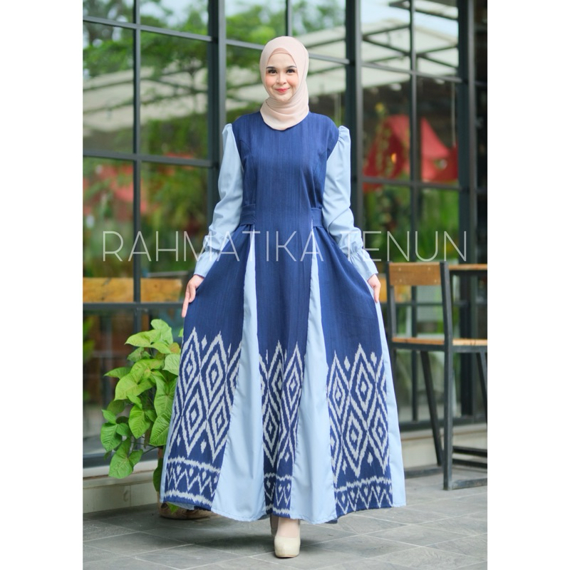 Gamis Tenun Mariska Series - Gamis tenun kombinasi toyobo fodu  - Gamis Tenun outfit kondangan - Gam