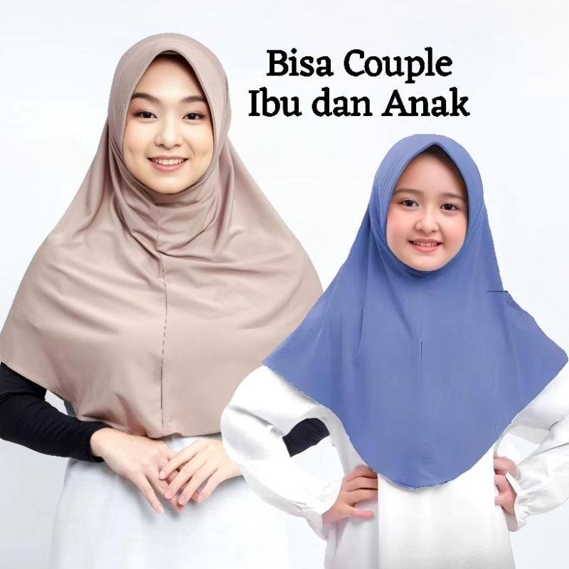 HIJAB INSTAN DEWASA - BABY BAHAN JERSEY COTTON MENUTUP DADA BISA KASUAL DAN SPORT PELENGKAP GAMIS DR